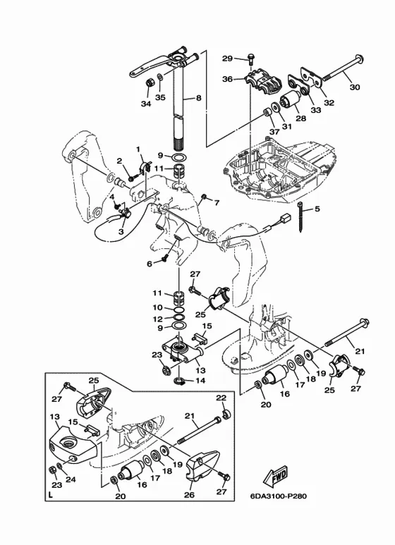 Кронштейн 2 для Yamaha F200 ETX