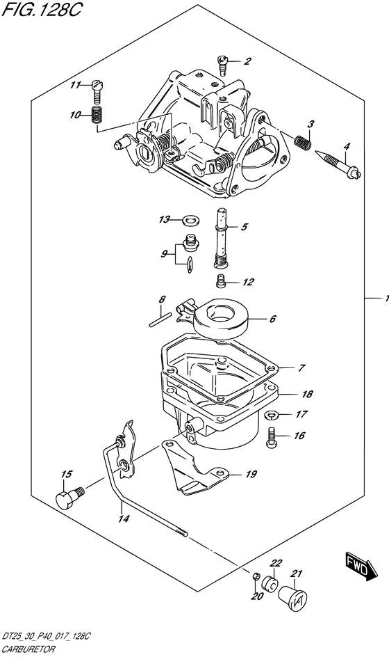 Карбюратор ((DT30R P40)) для Suzuki DT30 S/L; RS/L
