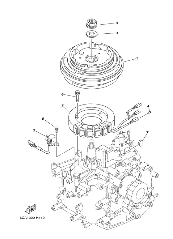 Генератор для Yamaha F9.9 MHS/L