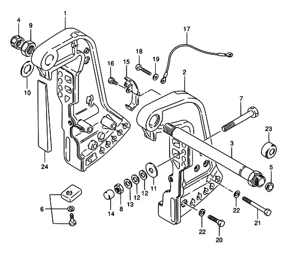 Зажимной кронштейн (NOTE : COLOR : 0ED (GRAY) REFER TO FIG.44(H-4) FOR TC MODEL:95~00) для Suzuki DT75 L/UL