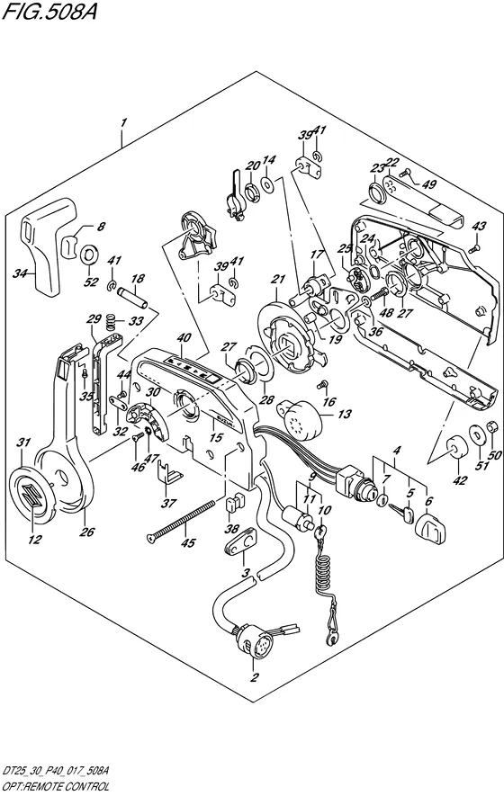 Опция: дистанционное управление ((W/IGNITION SWITCH)) для Suzuki DT30 S/L; RS/L