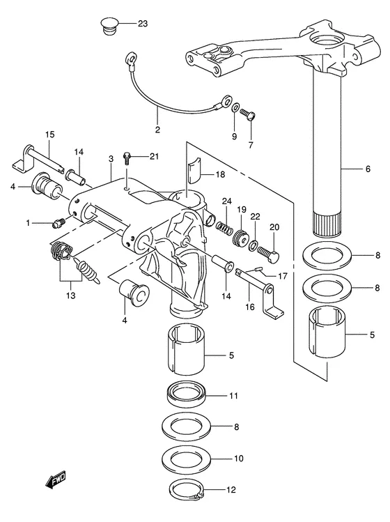 Поворотный кронштейн (Model: 99, 00) для Suzuki DF40 QHS/L; TS/L
