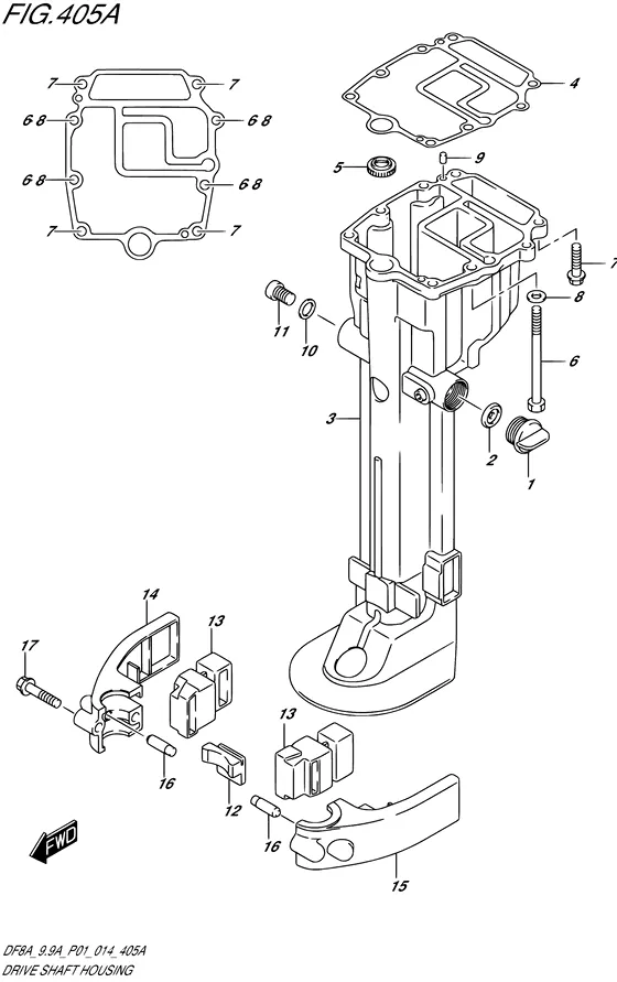 Кожух приводного вала для Suzuki DF8A S/L; RS/L