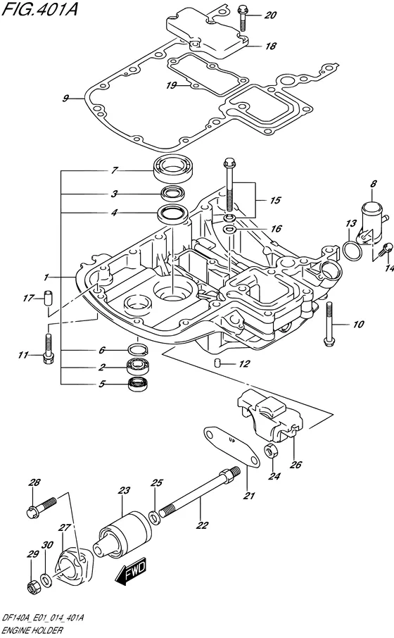 Кронштейн двигателя для Suzuki DF100A TL/X