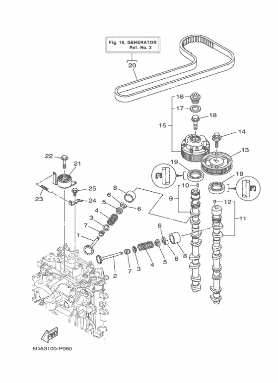Клапан для Yamaha F200 ETX
