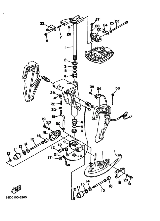 Струбцина для Yamaha 50 M(W/E/D/T/H/O)S/L
