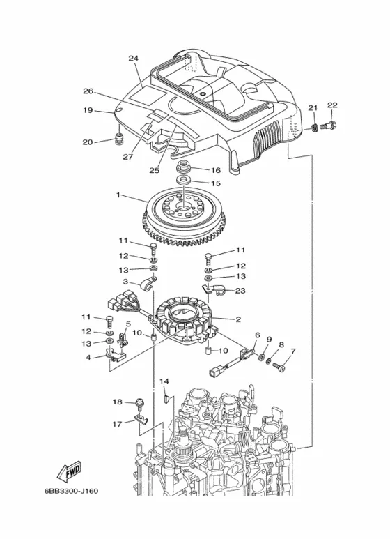 Генератор для Yamaha F250 ETX/U