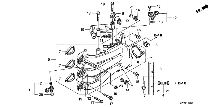 Впускной коллектор и форсунка для Honda 40