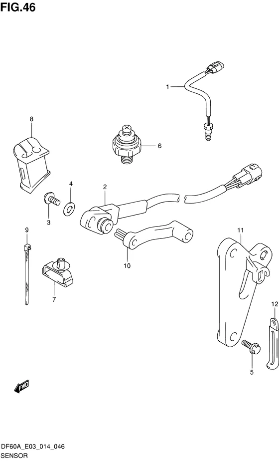 Датчик ((DF40A E03)) для Suzuki DF40A TS/L
