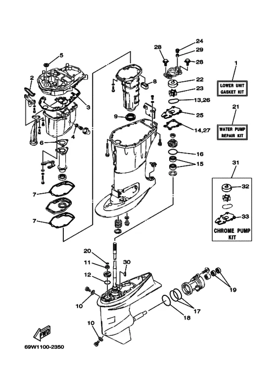 Восстановительный комплект для Yamaha F60 E(H/T)L