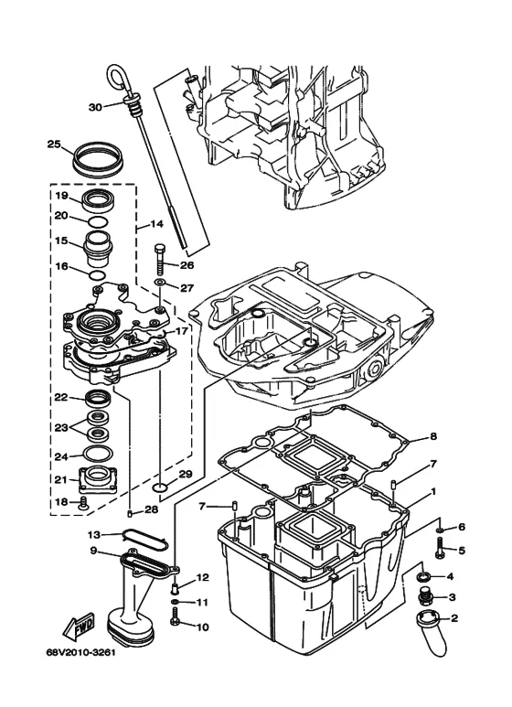 Масляный поддон для Yamaha F115 ETL/X