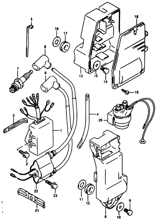 Зажигание ((MODEL:96~99)) для Suzuki DT40 WS/L/LL/L2/UL; WRS/L/LL/L2/UL; WKS/L/LL/L2/UL; WKRS/L/LL/L2/UL