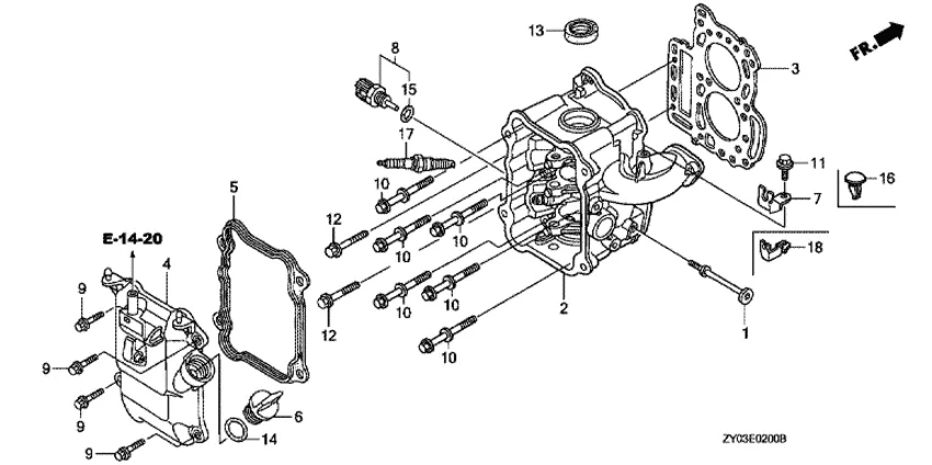 Головка цилиндра для Honda 15