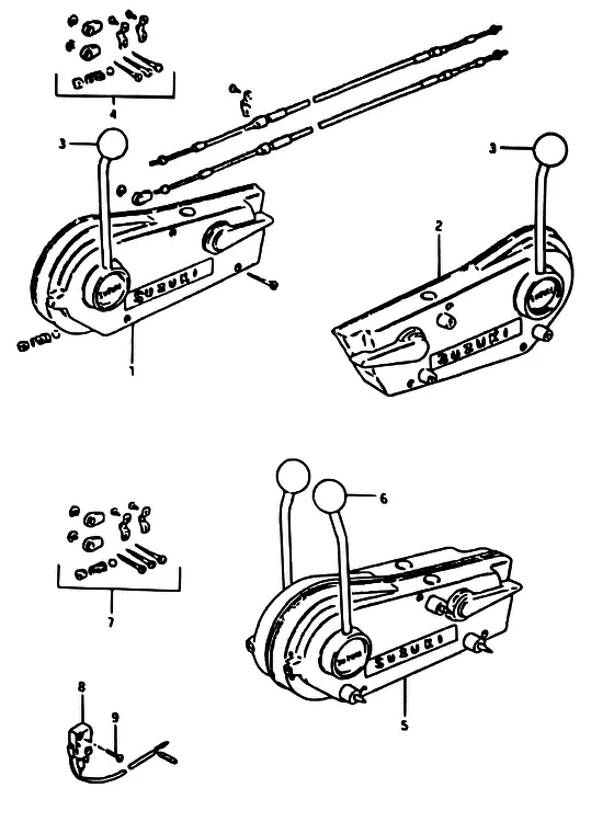 Опция: дистанционное управление для Suzuki DT40 WS/L/LL/L2/UL; WRS/L/LL/L2/UL; WKS/L/LL/L2/UL; WKRS/L/LL/L2/UL