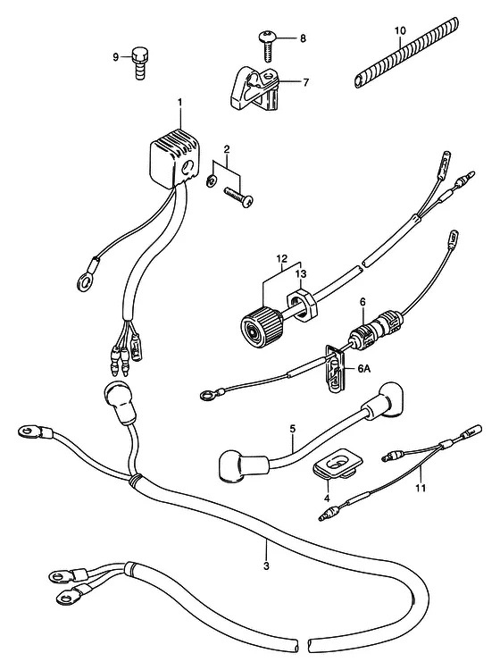 Электрооборудование ((1) (ELECTRIC STARTER)) для Suzuki DT15 S/L; KS/L/UL