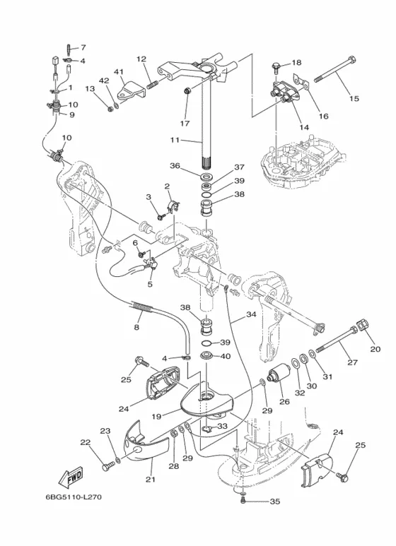 Кронштейн 3 для Yamaha F40 E(H/D/T)S/L/X