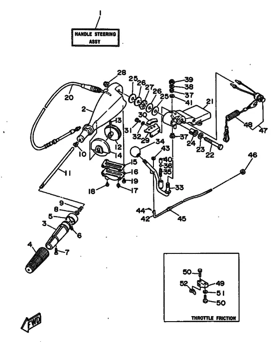 Рулевой механизм для Yamaha 75 E(M/H/D/T)L
