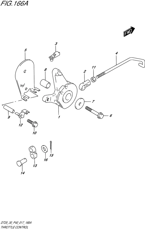 Управление дроссельной заслонкой ((DT25K P36)) для Suzuki DT30 S/L; RS/L