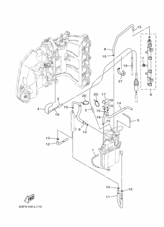 Топливный насос впрыска 2 для Yamaha F150 ETL/X