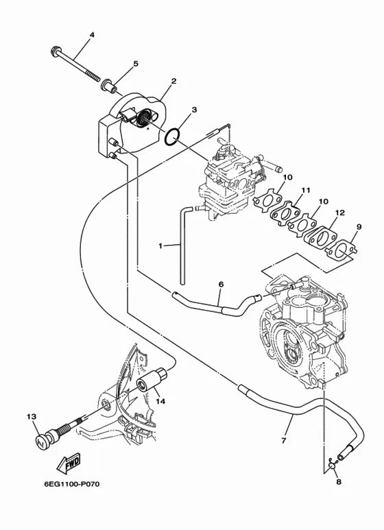 Впускная система для Yamaha F2.5 MHL