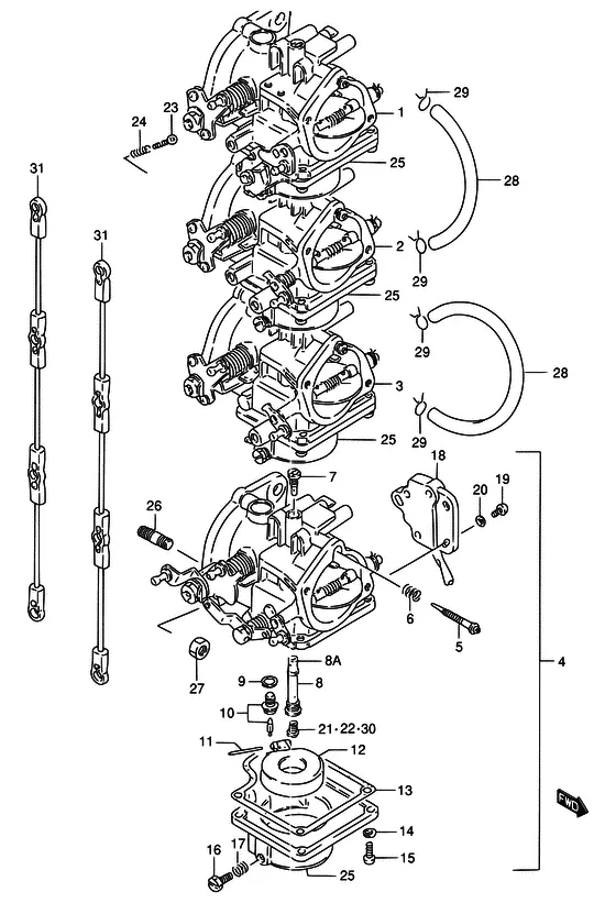 Карбюратор ((DT140)) для Suzuki DT115 L/UL