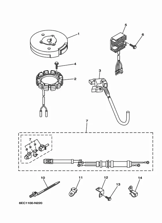 Опционные детали для Yamaha F6 MHS/L