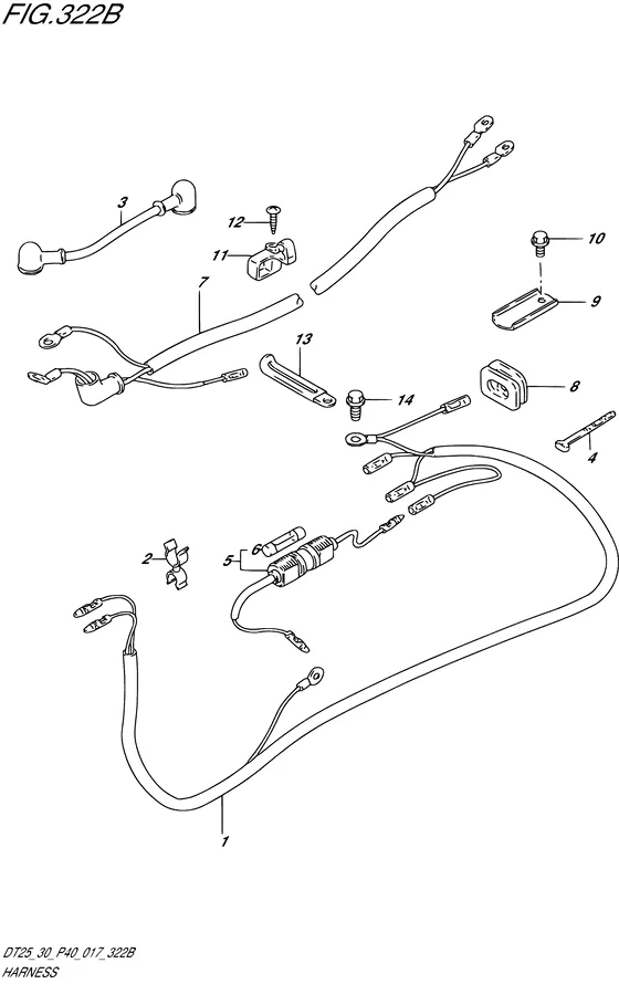 Жгут проводов ((DT30 P40)) для Suzuki DT30 S/L; RS/L