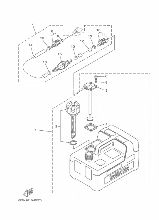 Топливный бак для Yamaha F8 MHL