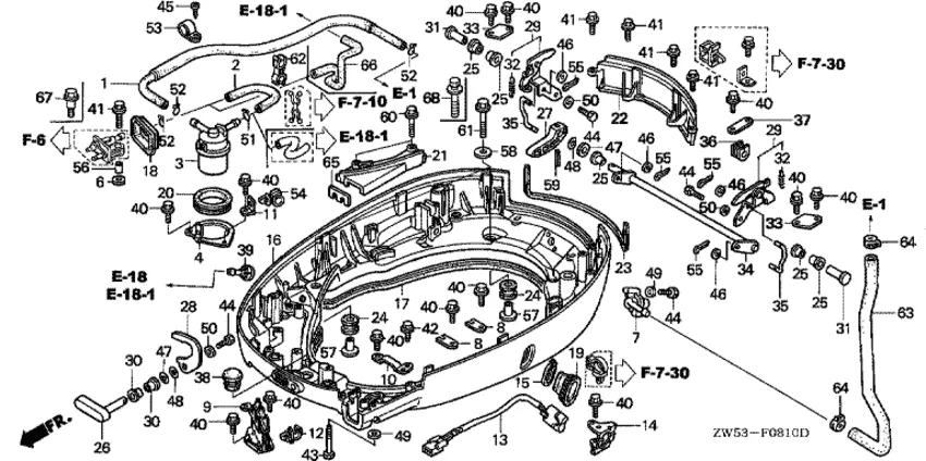 Нижний корпус для Honda 130