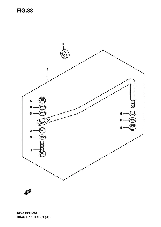 Продольная рулевая тяга ((TYPE:R)) для Suzuki DF25 V-twin S/L; RS/L; QS/L; TS/L
