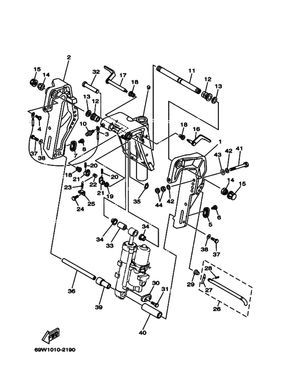 Кронштейн 1 для Yamaha F60 E(H/T)L