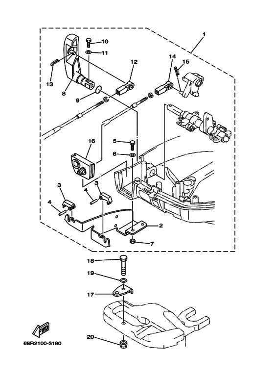 Дист управление дополнительно для Yamaha F6 MHS/L