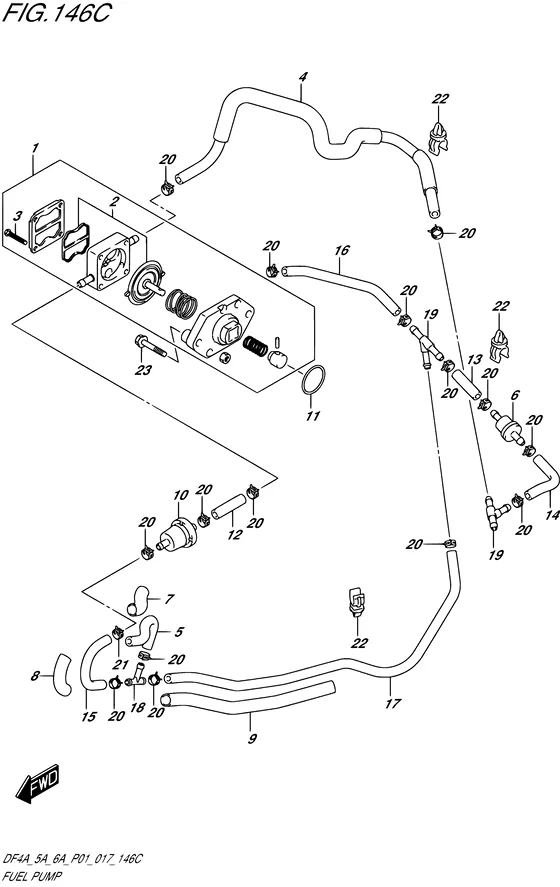 Топливный насос ((DF6A P01)) для Suzuki DF6A S/L