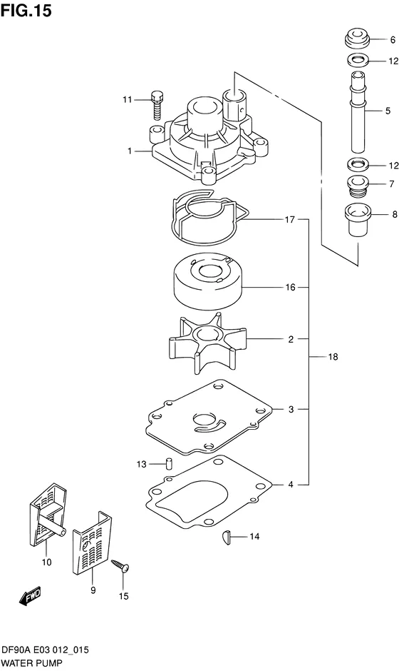Водяной насос для Suzuki DF90A T(H)L/X