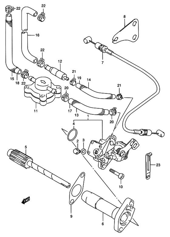 Масляный насос ((DT115S/DT140EPI)) для Suzuki DT115 L/UL