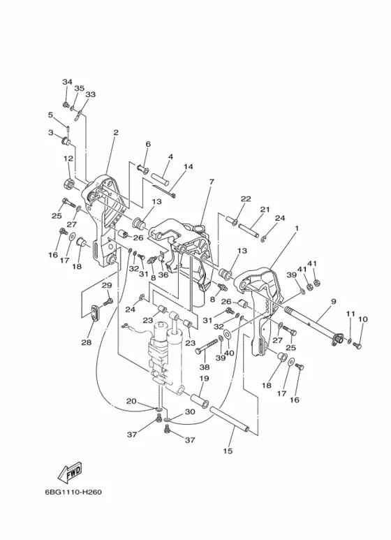 Кронштейн 1 для Yamaha F40 E(H/D/T)S/L/X