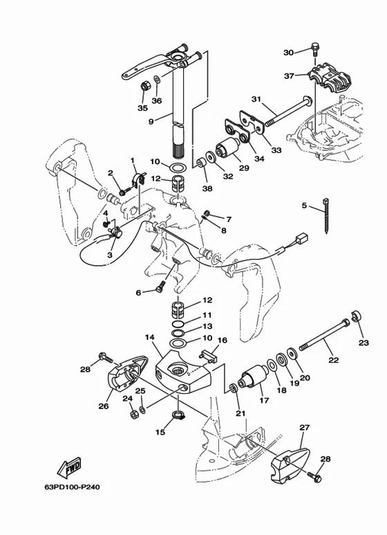 Кронштейн 2 для Yamaha F150 ETX
