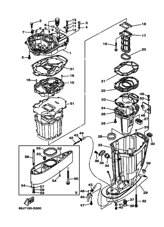 Дейдвуд для Yamaha F225 ETX