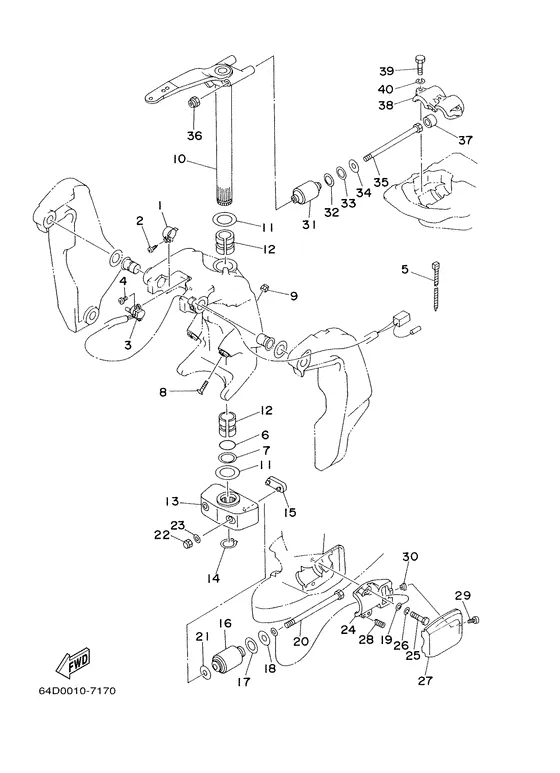 Кронштейн 2 для Yamaha 115 ETOL