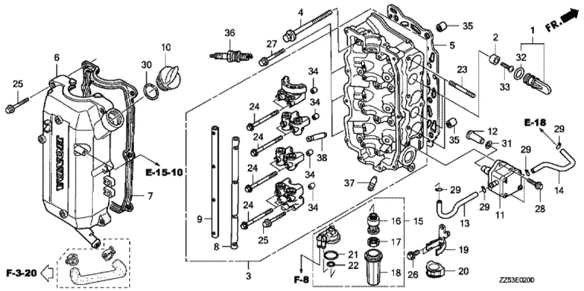 Головка цилиндра для Honda 40