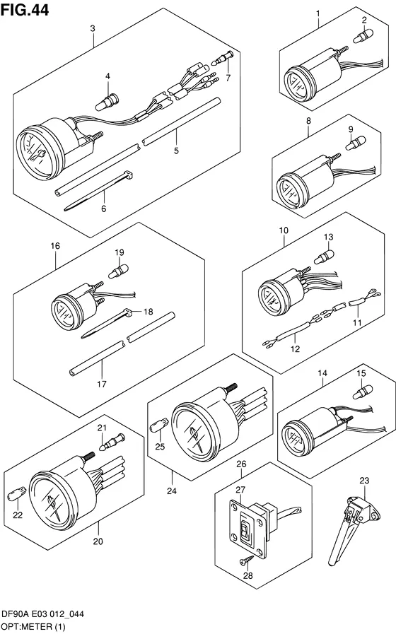 Опция: счетчик ((1)) для Suzuki DF90A T(H)L/X