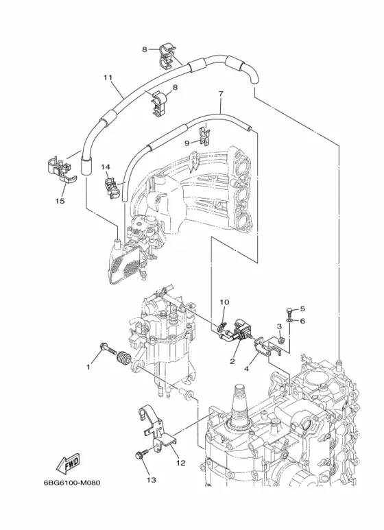 Впускная система 2 для Yamaha F40 E(H/D/T)S/L/X