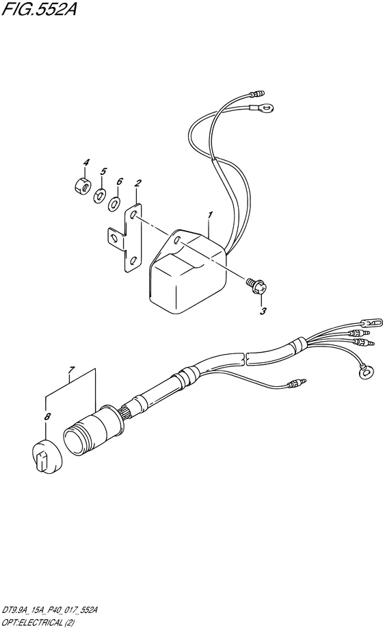 Опция: электрооборудование ((2)) для Suzuki DT15A S/L; KS/L