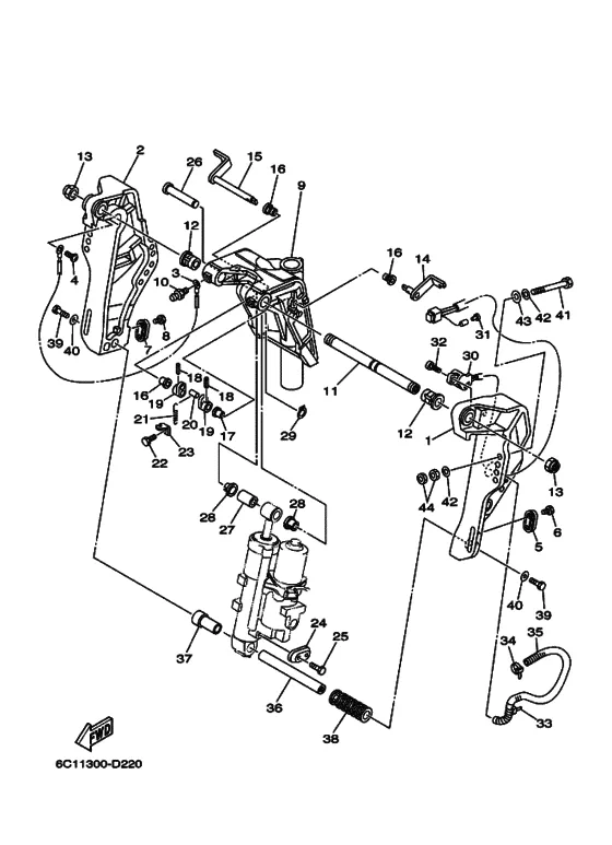Кронштейн 2 для Yamaha F50 E(D/H/T)L/X