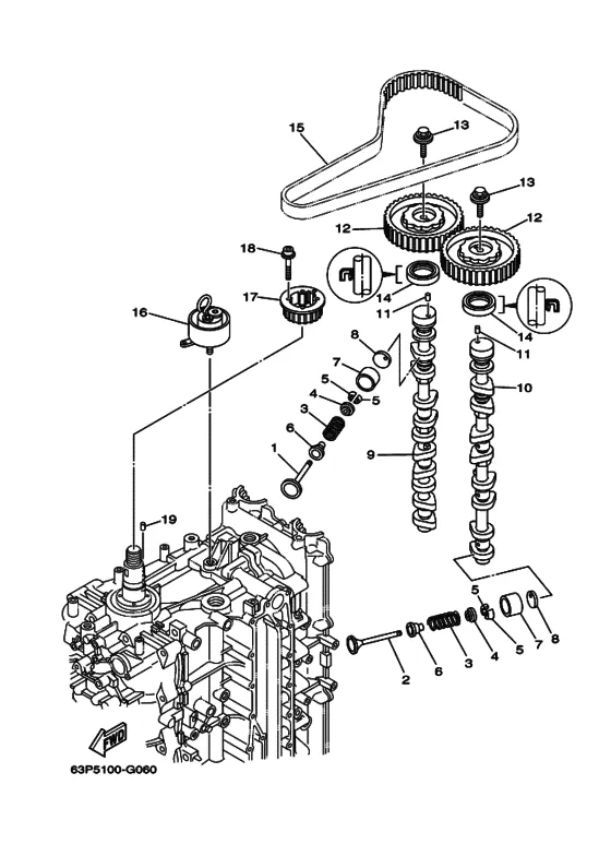 Клапан для Yamaha F150 ETL/X
