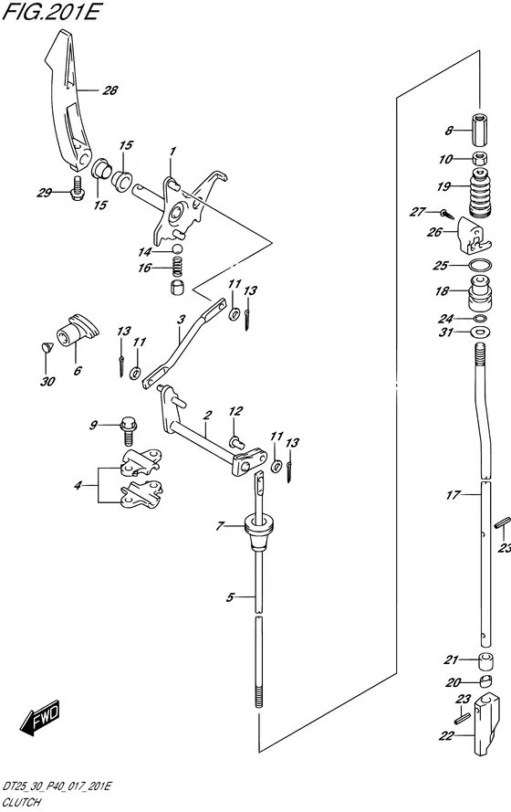 Сцепление ((DT30R P40) (UP TO VIN.712192)) для Suzuki DT30 S/L; RS/L