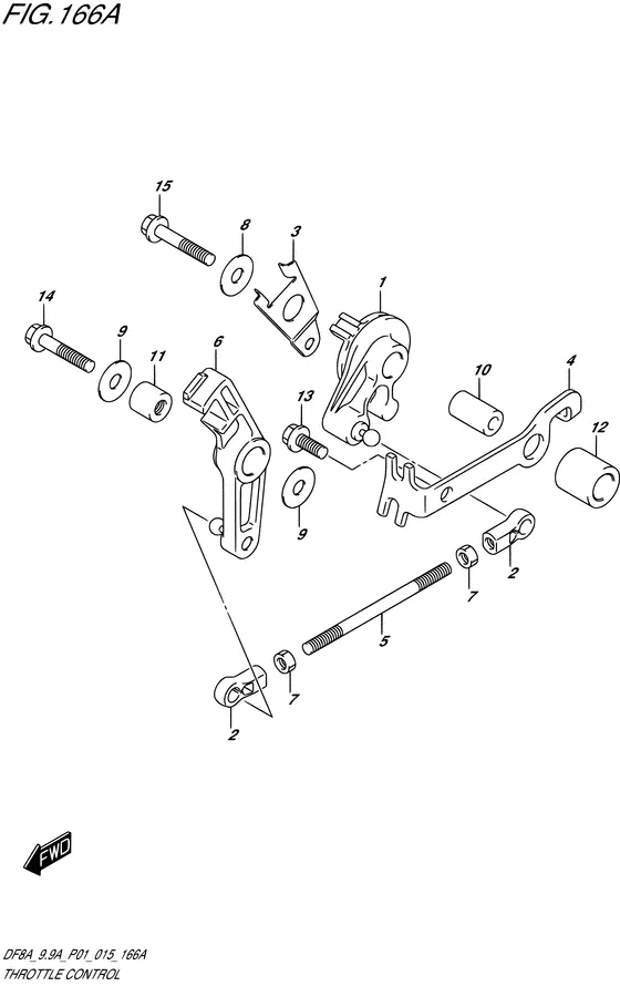 Управление дроссельной заслонкой ((DF8A P01)) для Suzuki DF9.9A S/L; ARS/L