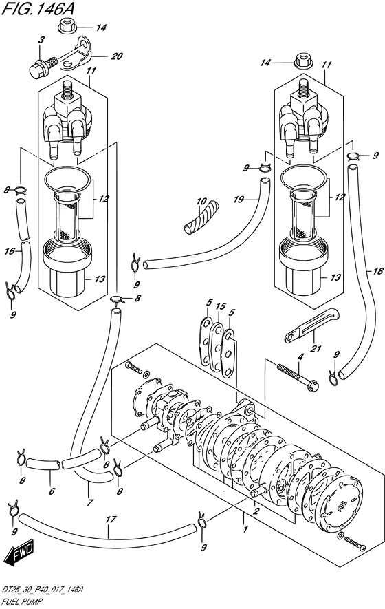 Топливный насос ((DT25K P36)) для Suzuki DT30 S/L; RS/L