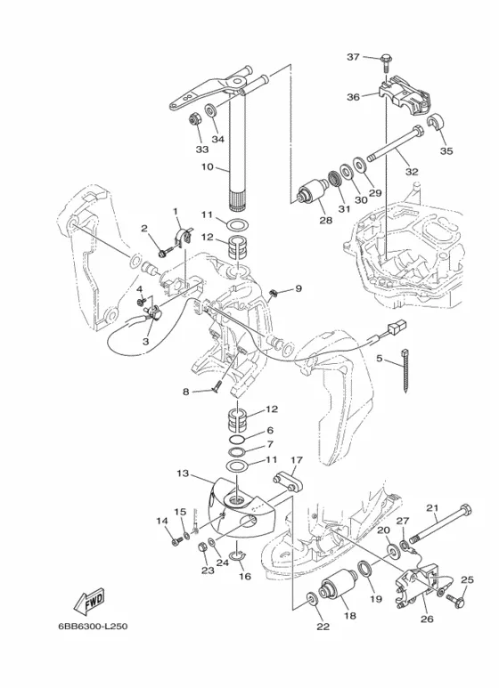 Кронштейн 2 для Yamaha F225 ETL