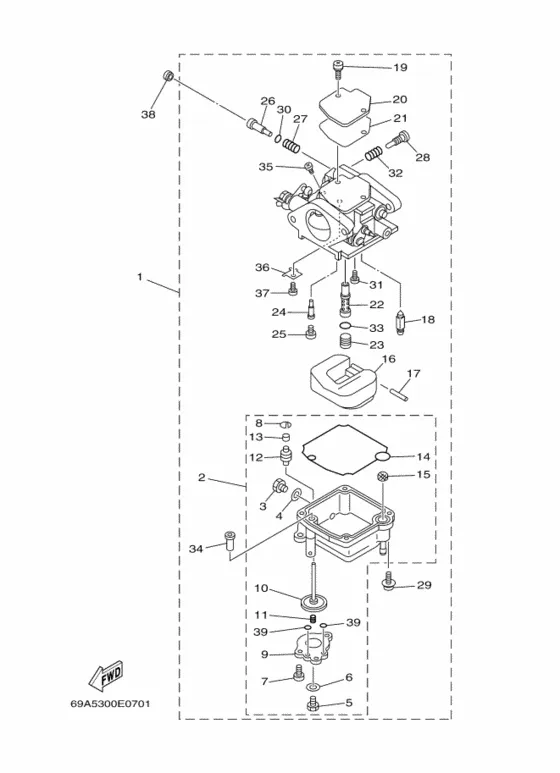 Карбюратор для Yamaha F15 E(H)PS/L